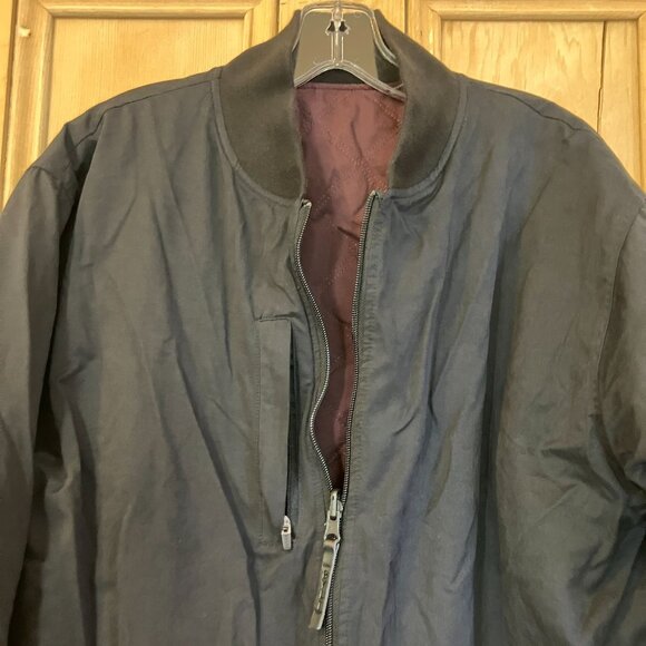 BYLT Mens Hi-Lo Reversible Quilted Maroon Bomber Jacket Size XL Black FA EXC - Picture 5 of 10